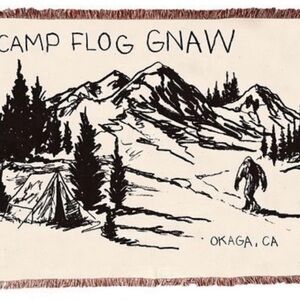 Cream and Black Patterned Blanket